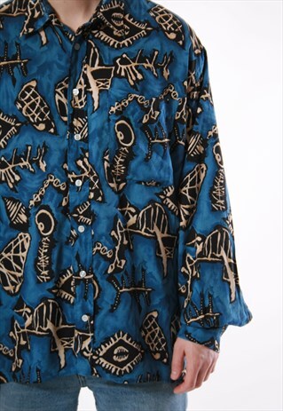 90S VINTAGE RICO MANCINI RARE OLDSCHOOL SHIRT 13770