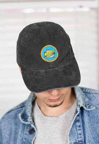 VINTAGE EMBROIDERED ROCK BOAT CAP LOGO 90S ONE SIZE 3.4