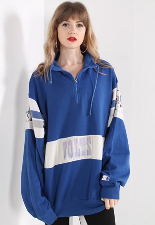 VINTAGE STARTER 1/4 ZIP INDIANAPOLIS COLTS SWEATSHIRT BLUE