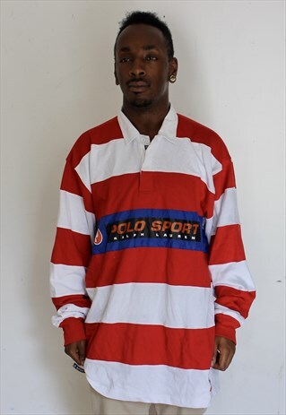 VINTAGE DEADSOCK RALPH LAUREN POLO SPORT RUGBY SHIRT XL