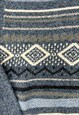 VINTAGE KNITTED JUMPER ABSTRACT PATTERNED GRANDAD SWEATER