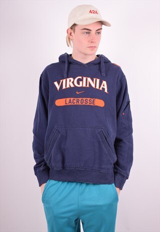 NIKE MENS VINTAGE HOODIE JUMPER SMALL BLUE 90'S