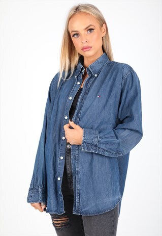 VINTAGE TOMMY HILFIGER DENIM LONG SLEEVE SHIRT S307