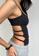 OPEN BACK HEART DETAIL CAMI IN BLACK