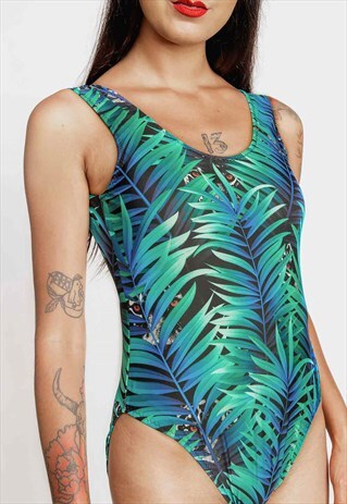 SWIMSUIT WITH TROPICAL PRINT