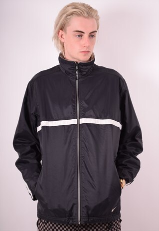 NIKE MENS VINTAGE JACKET SMALL BLACK 90S