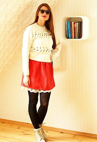 RED VINTAGE MINI SKIRT