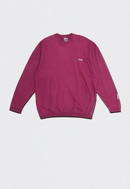 Vintage unisex embroidered crewneck sweatshirt in purple
