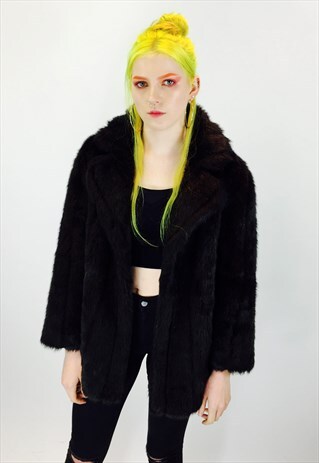 VINTAGE 80S FAUX FUR COAT