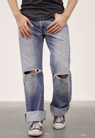 VINTAGE BLUE LEVI'S PAINT 527 JEANS