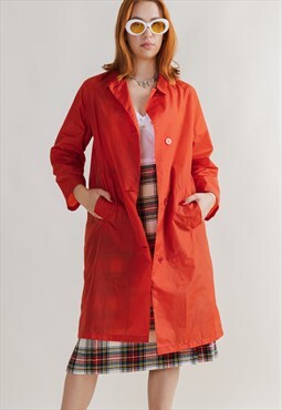 Vintage Italian Made Midi Semi Sheer Rain Coat Women M
