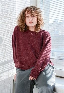 Vintage Maroon Shimmering Unisex Pullover Jumper