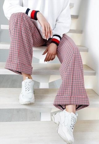 RED CHECKED PANTS