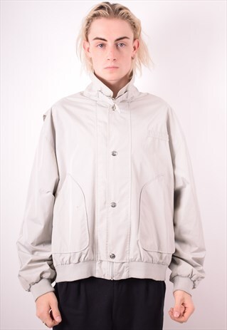 MENS VINTAGE HARRINGTON JACKET LARGE GREY 90S