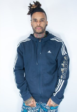 ADIDAS EMBROIDED HOODIE BLUE