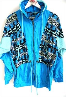 Vintage Windbreaker Jacket Tracksuit Blue Activewear