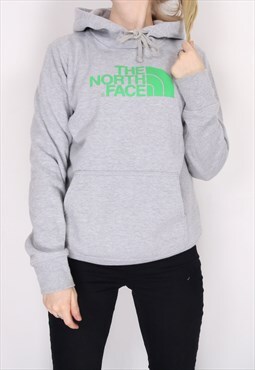 Vintage The North Face - Grey Spellout Hoodie - Medium
