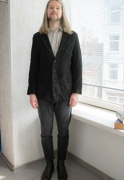 Vintage 80's Black Soft Suede GIORGIO VALENTINO Jacket