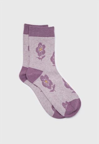 LILAC JACQUARD FLOWER SOCKS