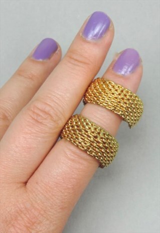 VINTAGE EARRINGS, GOLDTONE HOOPS