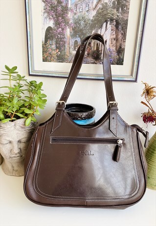 VINTAGE Y2K 00S MINIMALIST CHIC FAUX LEATHER PETITE BAG