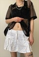 Vintage Y2K 00s oversized net top in black