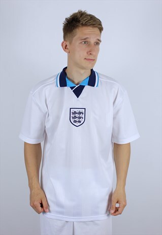 VINTAGE MENS SCORE DRAW ENGLAND 90S RETRO T-SHIRT TOP JERSEY