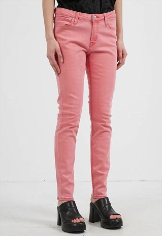 VINTAGE PINK LEE SKINNY FIT DENIM JEANS