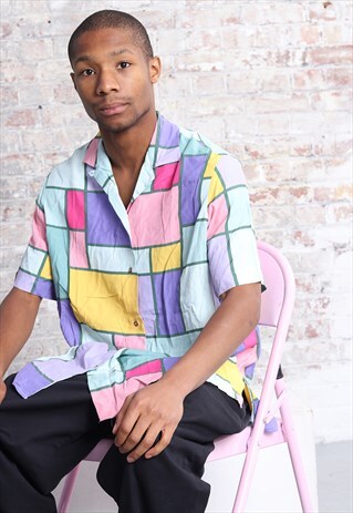 VINTAGE BENETTON PATTERN SHIRT MULTI COLOURED