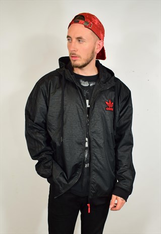 ADIDAS BLACK PRINT SHELL JACKET