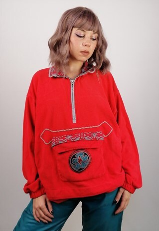 K2 VINTAGE 90'S 1/4 ZIP THERMAL FLEECE SWEATER / JUMPER