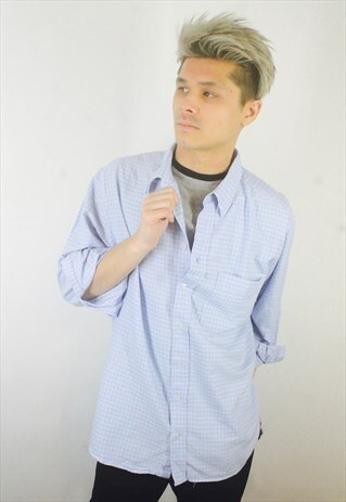 VINTAGE 90S MENS CHECK FLANNEL SHIRT