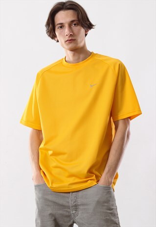 VINTAGE NIKE JERSEY YELLOW T SHIRT