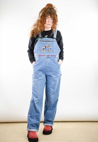 VINTAGE 90S DISNEY BLUE DENIM WORKWEAR DUNGAREES