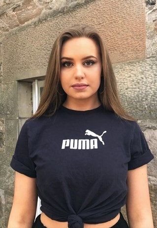 VINTAGE PUMA UNISEX FESTVIAL T SHIRT NAVY FESTIVAL TEE