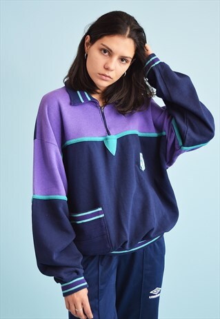 80'S RETRO ATHLEISURE SPORTS SLOUCHY JUMPER SWEATSHIRT