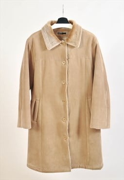 Vintage 90s faux shearling faux suede coat