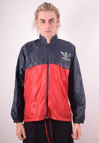 ADIDAS MENS VINTAGE RAIN JACKET MEDIUM RED 90S