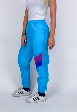 VINTAGE 90'S LIGHT BLUE SHELL TRACKSUIT BOTTOMS