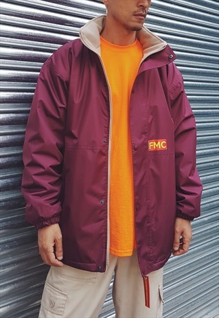 FMC RAIN JACKET WITH FLEECE LINING IN BURGUNDY