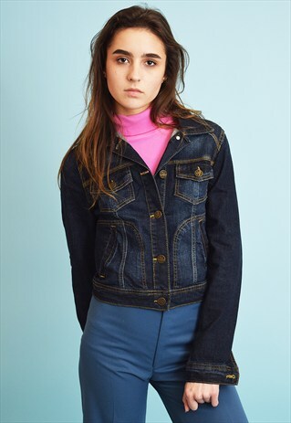 90'S RETRO MINIMALIST DENIM CROPPED JACKET TOP