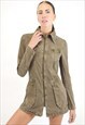 VINTAGE Y2K MINI CARGO SHIRT DRESS