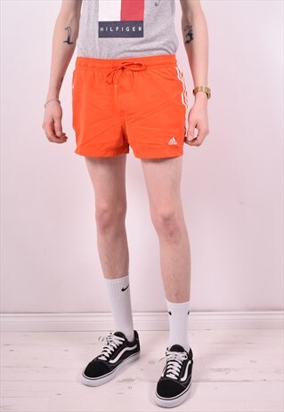 ADIDAS MENS VINTAGE SHORTS W30 ORANGE 90'S