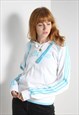 VINTAGE ADIDAS WOMENS  SPELLOUT HOODIE - WHITE 