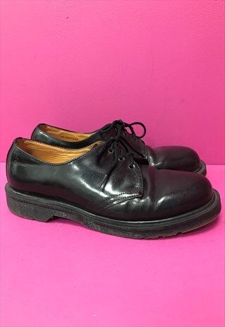 Black Shoes Smooth Leather Low Lace Up
