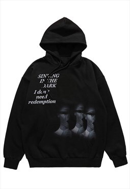 Gothic hoodie punk pullover ghost top sinking slogan jumper