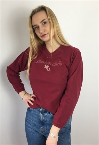 VINTAGE NIKE USA SWEATSHIRT / JUMPER MAROON RED