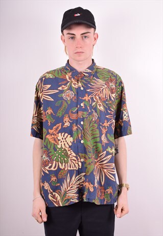 POLO RALPH LAUREN MENS VINTAGE HAWAIIAN SHIRT LARGE MULTI 90