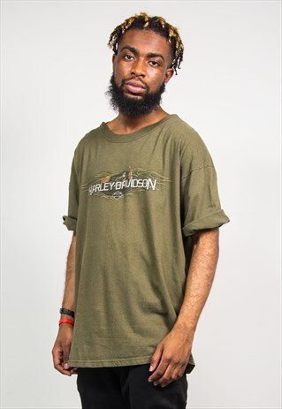 HARLEY DAVIDSON 90'S OLIVE GREEN T-SHIRT