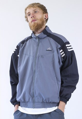 90S VINTAGE MENS ADIDAS WINDBREAKER TRACK SUIT LOGO JACKET
